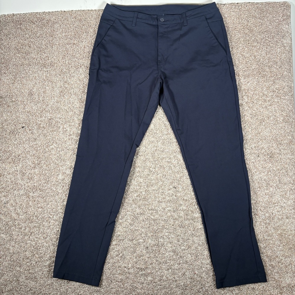 BYLT Premium Basics Everyday Pant 2.0 Slim Fit Navy‎ Blue Mens 38 Stretch Chino